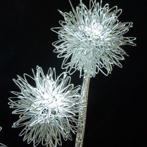 LED 25-32" Tall Silver Metallic Dandelion NEW